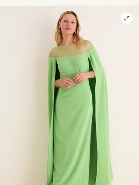 Pistachio Estelle Cape Maxi Dress